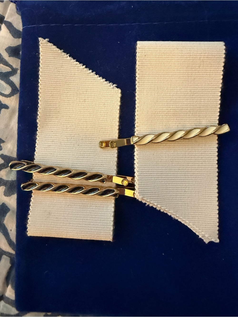 Gold-Tone Twisted Hair Clips for Women - Set of 3